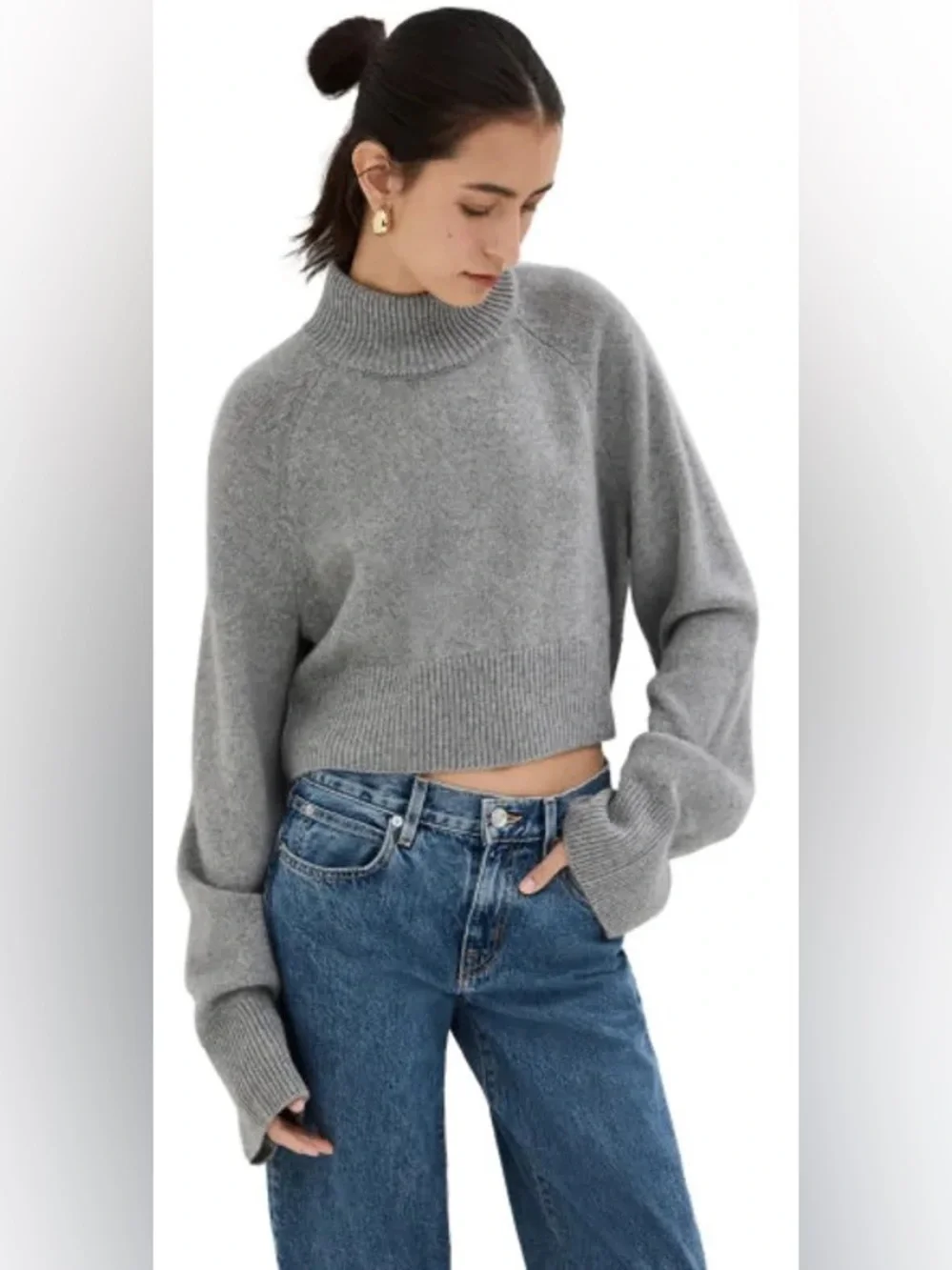 Reformation Garrett Cashmere Cropped Turtleneck Sweater - Picture 7 of 15